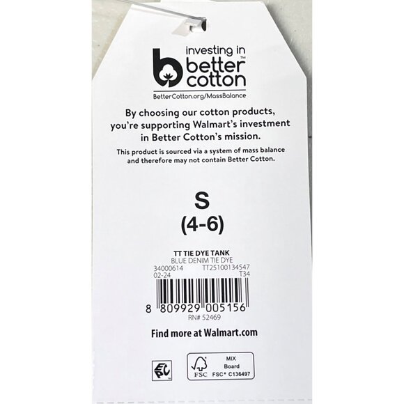 Time And Tru Size Small Tie-Dye Tank Top Blue & White - Picture 7 of 9